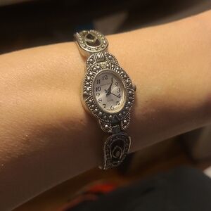 Silver-Tone Ornate Women's Bracelet Watch - Unbranded
